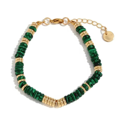 Natural Malachite Beads Bracelet