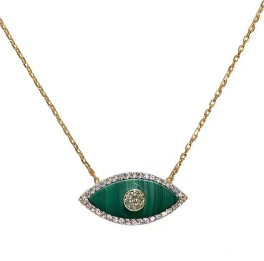 Evil Eye Malachite Necklace