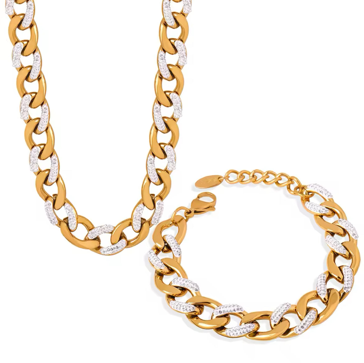 Zircon Curb Chain Set