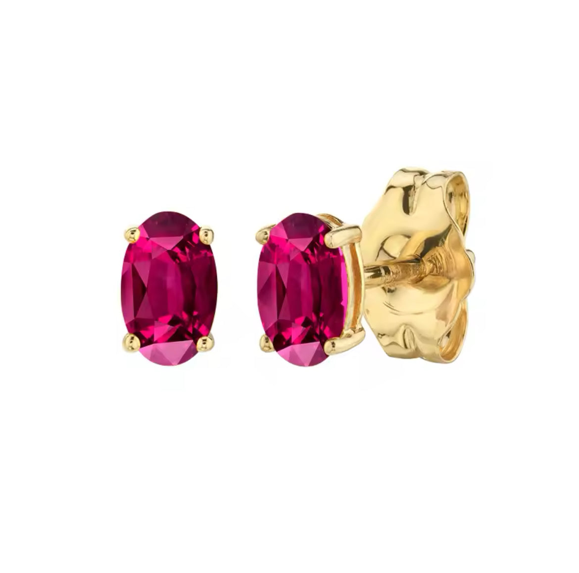 Oval Shaped  Ruby Earrings