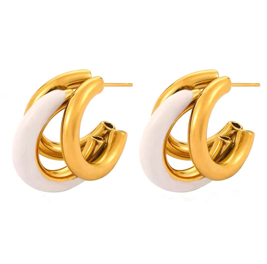 Bold Enamel Hoop Earrings